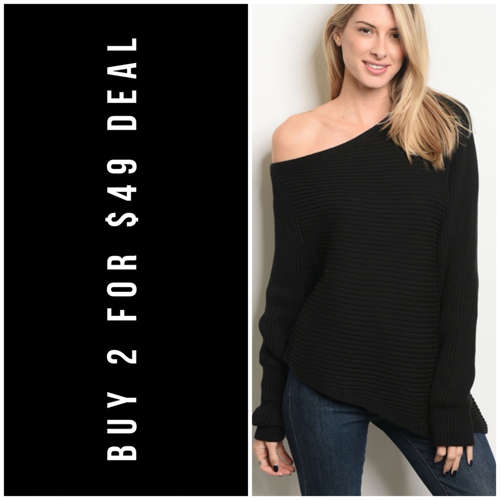 ❄️LAST2️⃣//BLACK ONE SHOULDER SWEATER